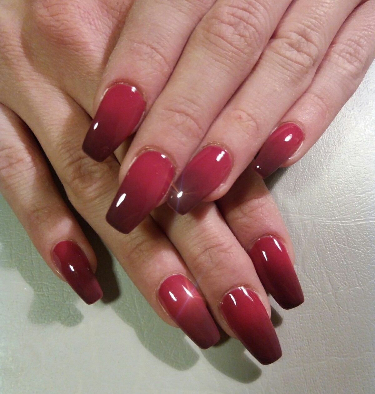 Classic Red Ombre Nails